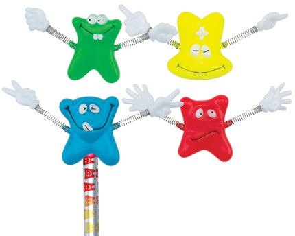 Tooth Pencil Topper with Spring Arms