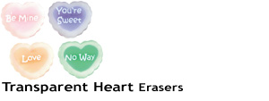 Transparent Heart Erasers