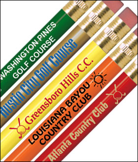 Personalized Golf Pencils With Eraser - Round