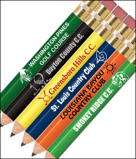 Personalized Golf Pencils With Eraser - Round Personalized Golf Pencils With Eraser - Round