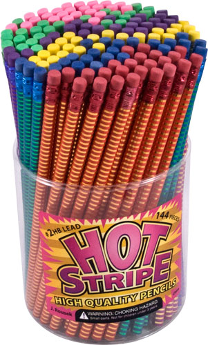 Hot Stripe Foil Pencils - Tub