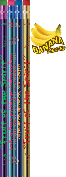 Banana-Scented Fruit of the Spirit Foil Pencils