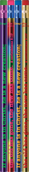 If Anyone is in Christ Metallic Foil Pencils