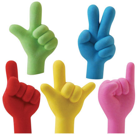 Raise Your Hand Pencil Top Eraser