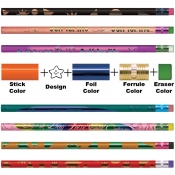 Design Your Own Pencils - Round Metallic Foil