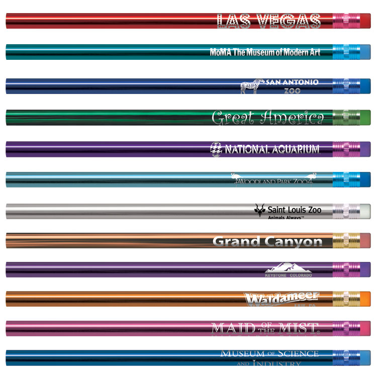 Metallic Foil Personalized Pencils - 1 Color Imprint