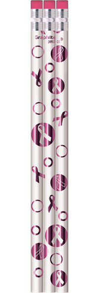 Breast Cancer Awareness Foil Pencils