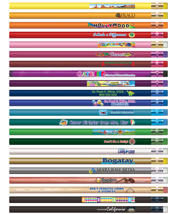 Round Personalized Pencils - Full Color Digital Imprint