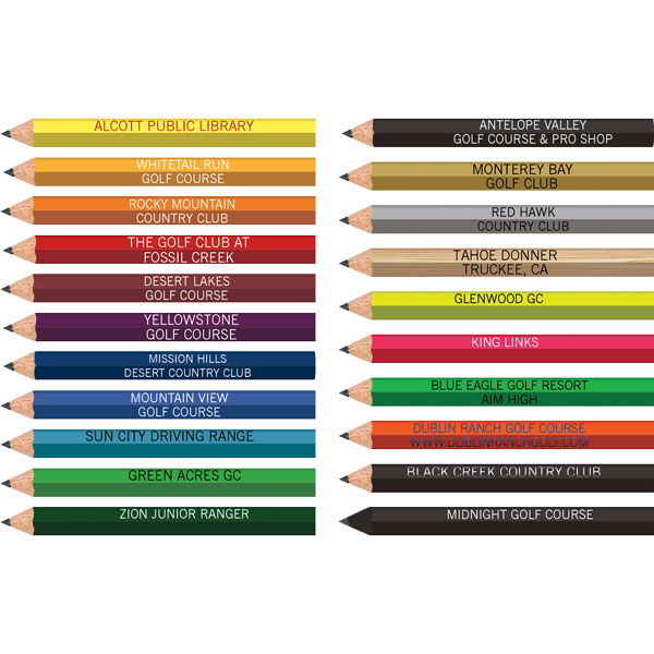 Personalized Hexagon Golf Pencils - Text Only