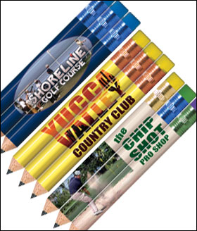 Custom Golf Pencils with Eraser - Full Color Heat Transfer