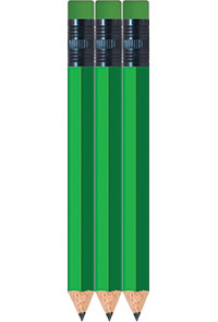 Neon Green Golf Pencils With Eraser - Hexagon - Bulk