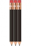 Black Golf Pencils With Eraser - Hexagon - Bulk
