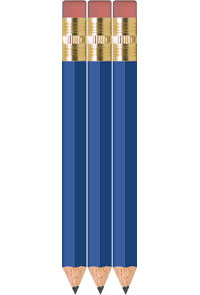 Lapis Blue Golf Pencils With Eraser - Hexagon - Bulk