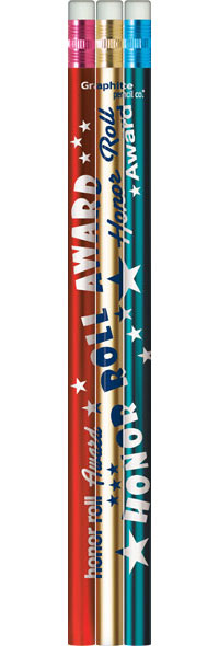 Honor Roll Award Metallic Foil Pencils