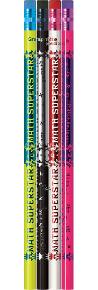 Math Super Star Metallic Foil Pencils
