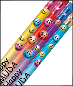 Smiley Faces Pencil - 1 Color Imprint