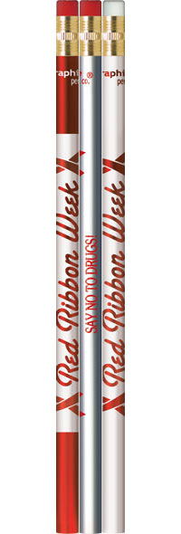 Red Ribbon Week Metallic Foil Pencils