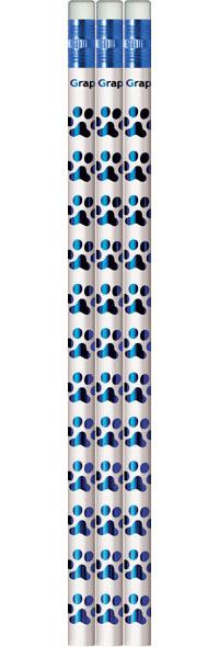 Blue Paw Print Pencils