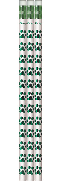 Green Paw Print Pencils