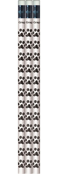 Black Paw Print Pencils