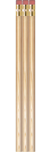 Natural Wood Round Pencils - Non-Lacquered - Bulk