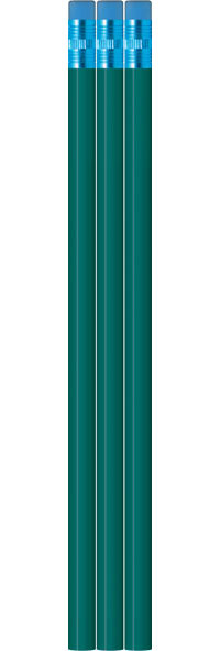 Teal Pencils - Round - Blank