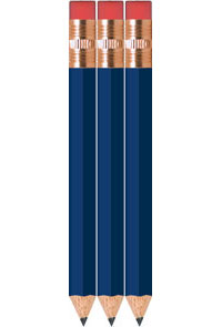 Royal Blue Golf Pencils With Eraser - Hexagon - Bulk