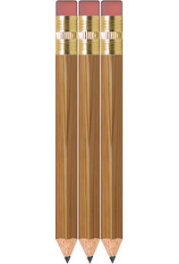 Natural Golf Pencils With Eraser - Hexagon - Bulk
