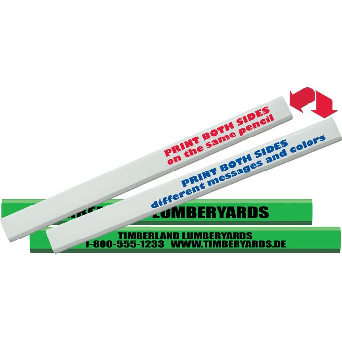 Custom Carpenter Pencils - 2 Sided 1 Color Imprint