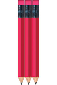 Neon Pink Golf Pencils With Eraser - Hexagon - Bulk