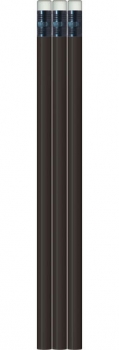 Matte Black Painted Pencils with White Eraser - Blank