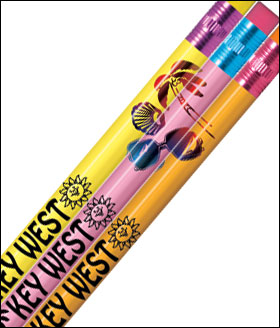 Seaside Personalized Pencils - 1 Color Imprint-Low Minimum
