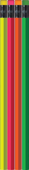 Assorted Neon Hexagon Pencils - Blank