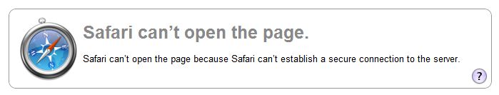 can not establish a secure connection to the server